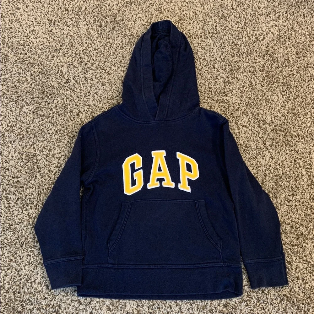 GAP Dark Blue Hoodie with Yellow Lettering 6-7